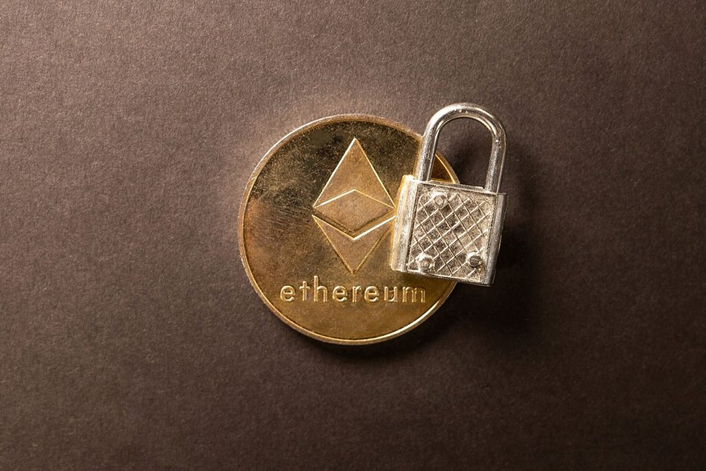 digital currency tokens on a circuit background